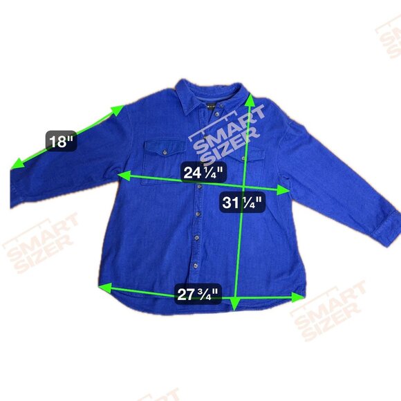 WILDFANG x BP Cobalt Blue Oversized Button Down Shirt 2X Boyfriend Relaxed Fit - Picture 7 of 7